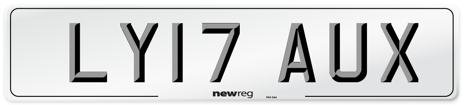 LY17 AUX Number Plate from New Reg